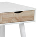 Neptun 3 Drawer Desk in White with 3 Oak Drawers