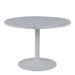 Tarifa Round Dining Table with White Polished Marble Top and White Base