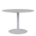 Tarifa Round Dining Table with White Polished Marble Top and White Base