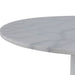 Tarifa Round Dining Table with White Polished Marble Top and White Base