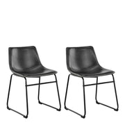 Heaven Round Dining Table with White Polished Marble Top Included 4 I_Oregon Dining Chair In Black with Cream Stitching,