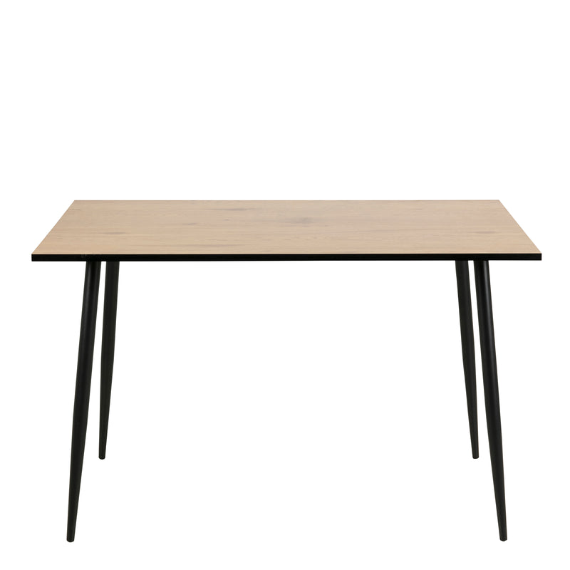 Wilma Dining Table with Oak Top & Black Legs