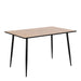 Wilma Dining Table with Oak Top & Black Legs Included 4 Celia Dining Chair in Light Grey
