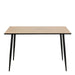 Wilma Dining Table with Oak Top & Black Legs Included 4 Celia Dining Chair in Light Grey