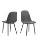 Wilma Dining Table with Oak Top & Black Legs Included 4 Celia Dining Chair in Light Grey