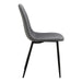 Wilma Dining Table with Oak Top & Black Legs Included 4 Celia Dining Chair in Light Grey