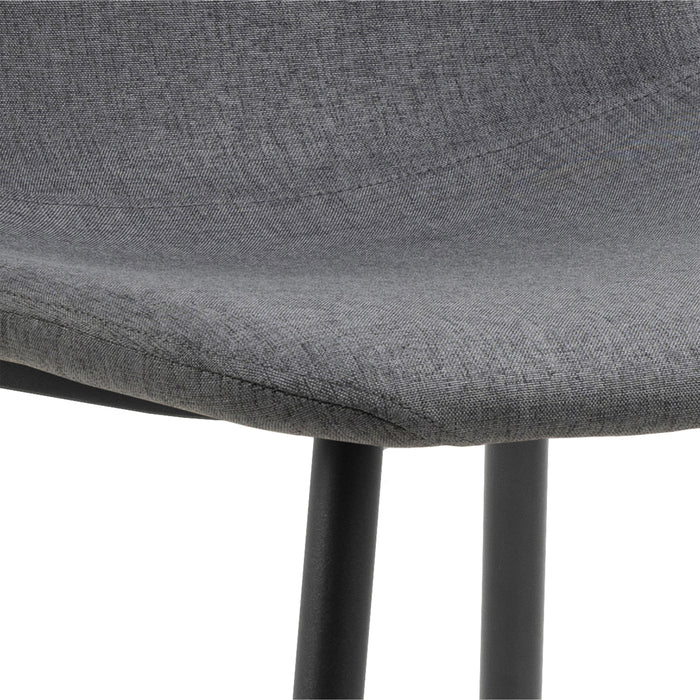 Wilma Dining Table with Oak Top & Black Legs Included 4 Celia Dining Chair in Light Grey