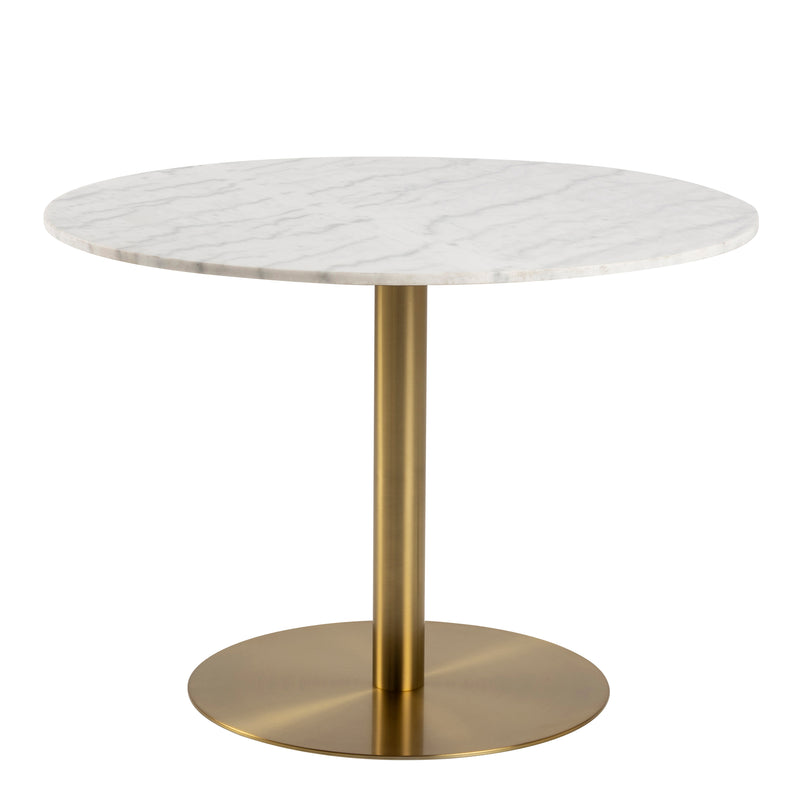 Corby Round Dining Table with Polished Top and Base