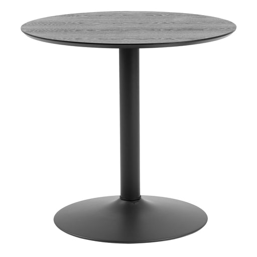 Ibiza Small Round Cafe Table with Black Ash Top and Matt Black Base