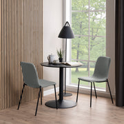 Ibiza Small Round Cafe Table with Black Ash Top and Matt Black Base