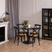 Ibiza Small Round Cafe Table with Black Ash Top and Matt Black Base