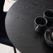 Ibiza Small Round Cafe Table with Black Ash Top and Matt Black Base