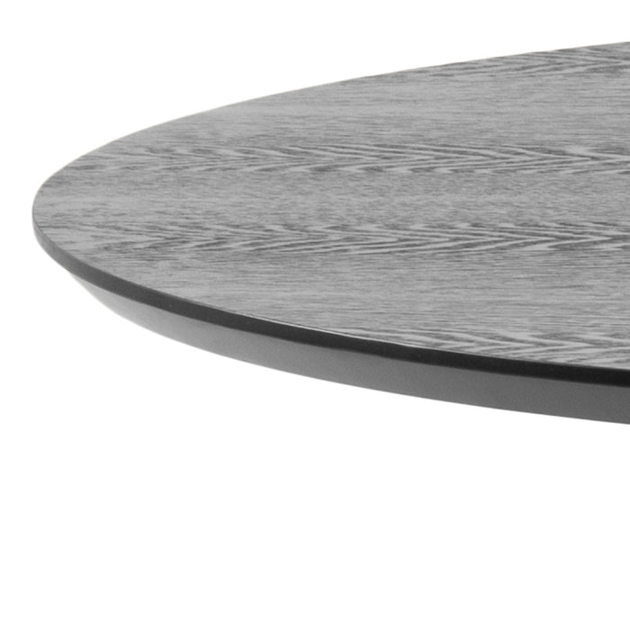 Ibiza Small Round Cafe Table with Black Ash Top and Matt Black Base