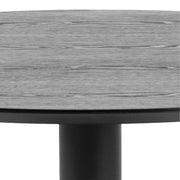 Ibiza Small Round Cafe Table with Black Ash Top and Matt Black Base