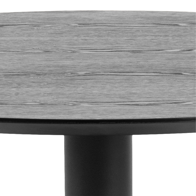 Ibiza Small Round Cafe Table with Black Ash Top and Matt Black Base