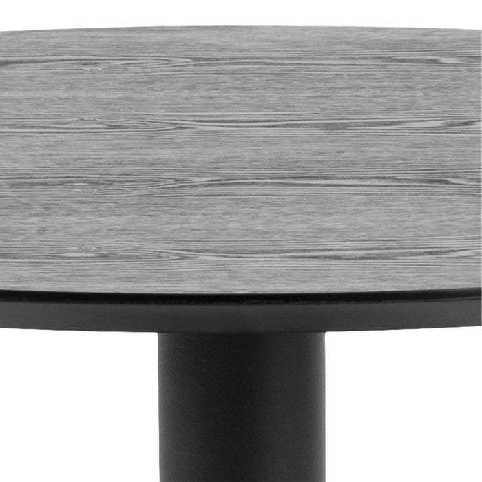 Ibiza Small Round Cafe Table with Black Ash Top and Matt Black Base