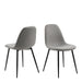 Cenny Dining Table in Oak & Black Included 4 Wilma Dining Chair in Light Grey