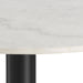 Corby Round Dining Table with White Polished Marble Top & Black Base