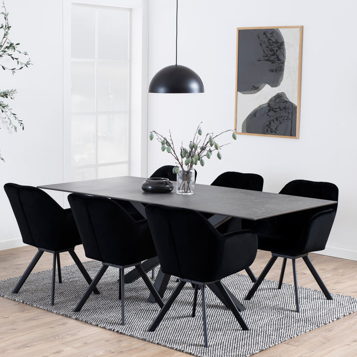 Heaven Dining Table with Ceramic Black Top 200cm