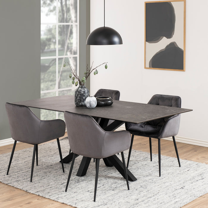 Heaven Dining Table with Ceramic Black Top 200cm