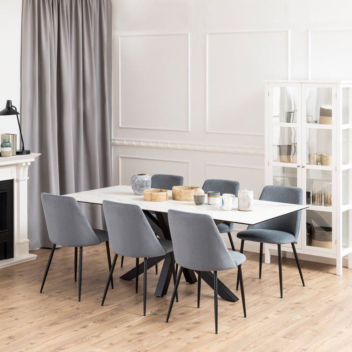Heaven Dining Table with Ceramic White Top 200cm