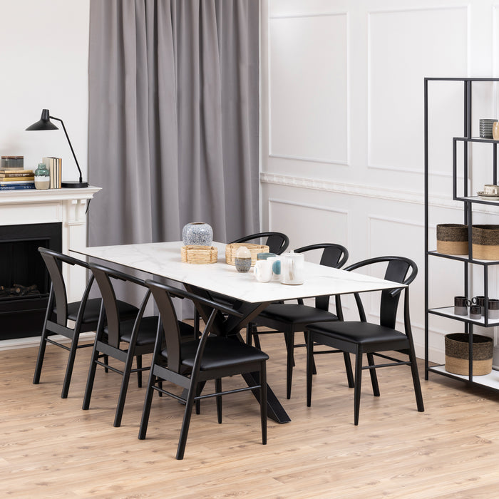 Heaven Dining Table with Ceramic White Top 200cm