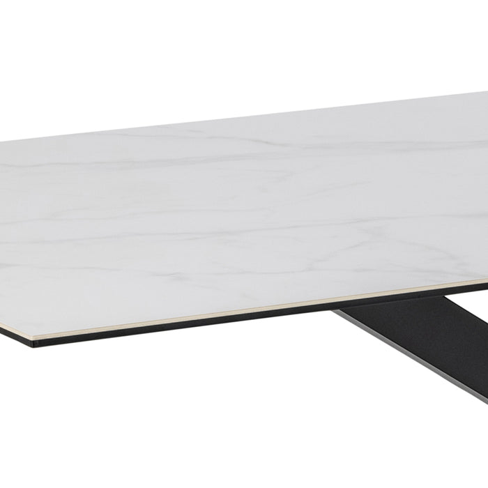 Heaven Dining Table with Ceramic White Top 200cm