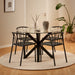 Heaven Round Dining Table with Clear Glass Top and Black Legs