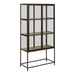 Seaford 2 Glass Door Display Cabinet in Black & Oak