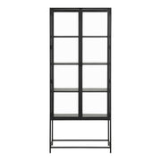 Seaford Tall Black Metal 2 Door Display Cabinet