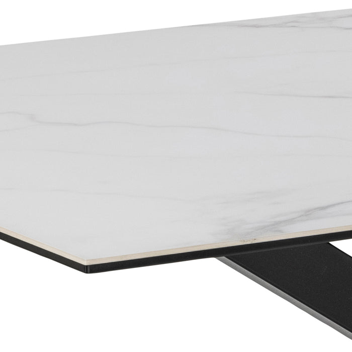 Heaven Dining Table in Ceramic White 160x75.5cm