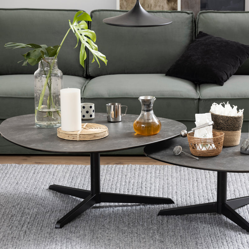 Barnsley Black Ceramic Coffee Table 100x95x41 cm