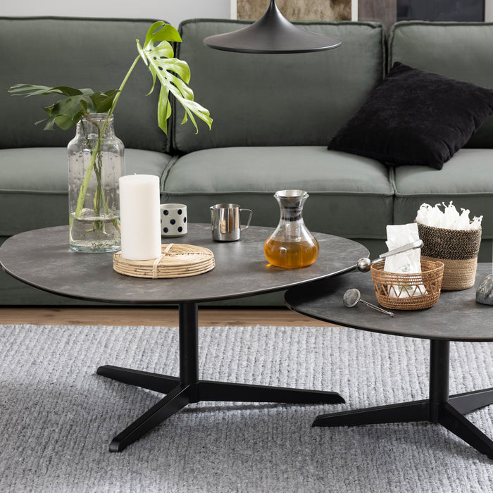 Barnsley Black Ceramic Coffee Table 100x95x41 cm