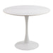 Malta Ceramic Round Dining Table in White 90x75cm