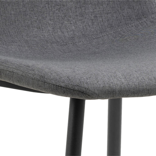 Malta Ceramic Round Dining Table in Black 90x75cm Included 4 Celia Dining Chair in Light Grey