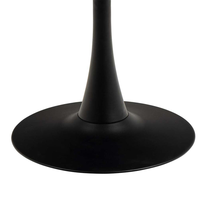 Malta Ceramic Round Dining Table in Black 90x75cm Included 4 Celia Dining Chair in Light Grey