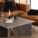 Vega Square Coffee Table with Marron Marble Top 90cm