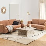 Vega Square Coffee Table with Brown Marble Top 90cm