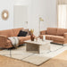 Vega Square Coffee Table with Brown Marble Top 90cm