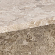 Vega Square Coffee Table with Brown Marble Top 90cm