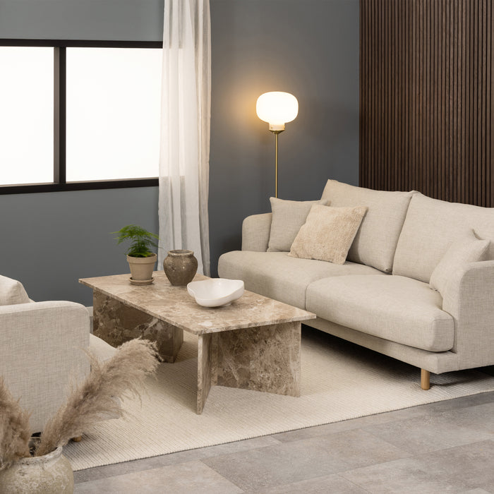 Vega Rectangular Coffee Table with Brown Marble Top 140cm
