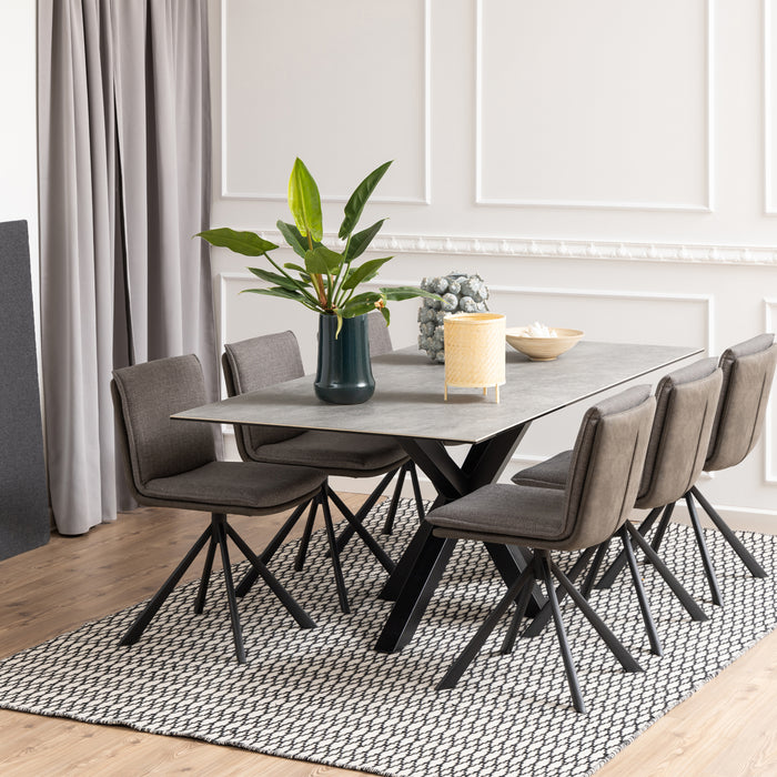 Heaven Dining Table with Ceramic Grey Top 200cm