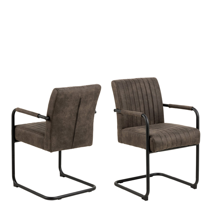 Yale Dining Table in Oak Included 4 Adele Dining Chair in Grey Fabric