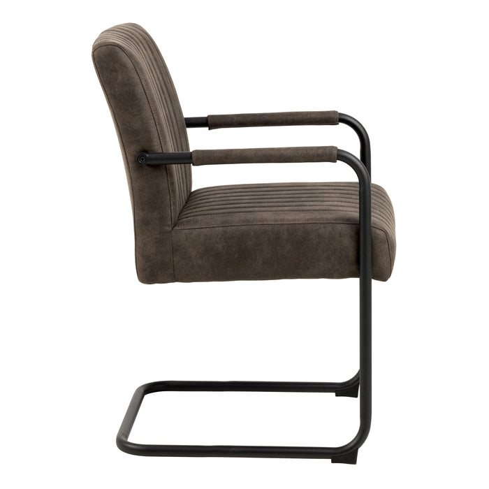 Yale Dining Table in Oak Included 4 Adele Dining Chair in Grey Fabric