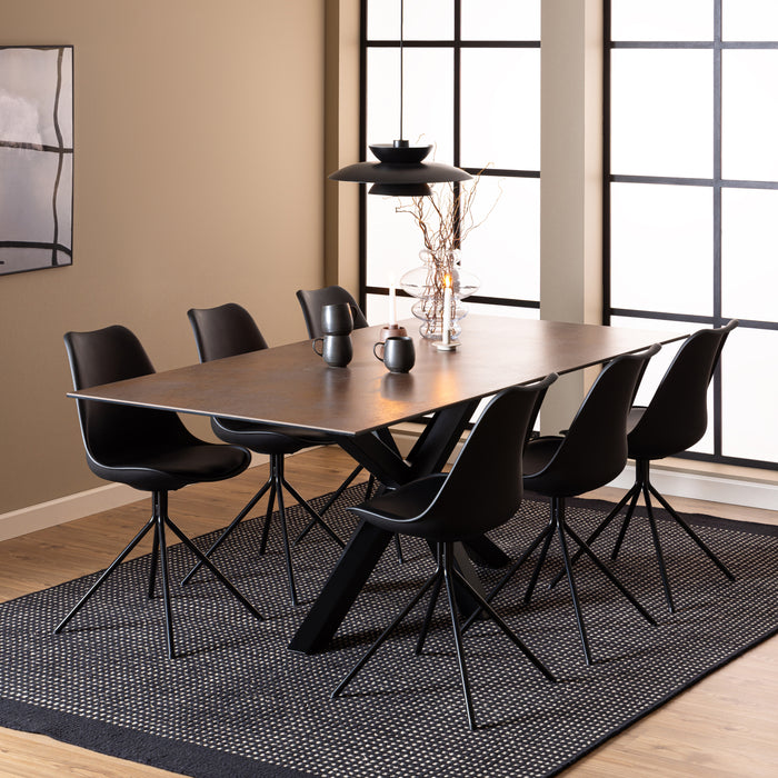 Heaven Dining Table with Ceramic Rusty Brown Top 200cm