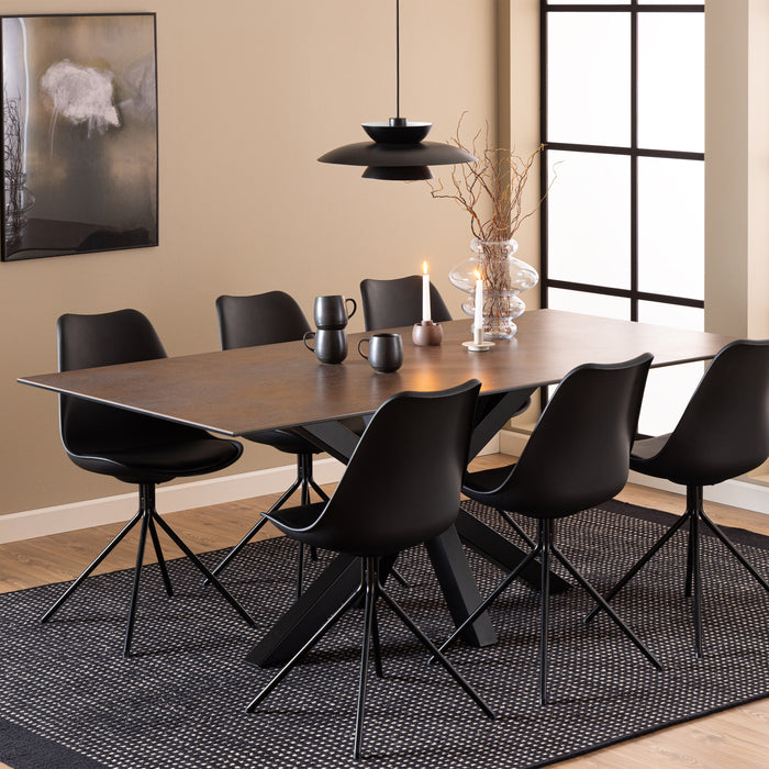 Heaven Dining Table with Ceramic Rusty Brown Top 200cm