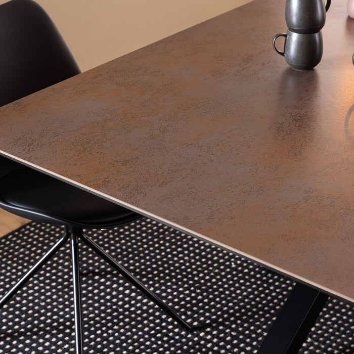 Heaven Dining Table with Ceramic Rusty Brown Top 200cm