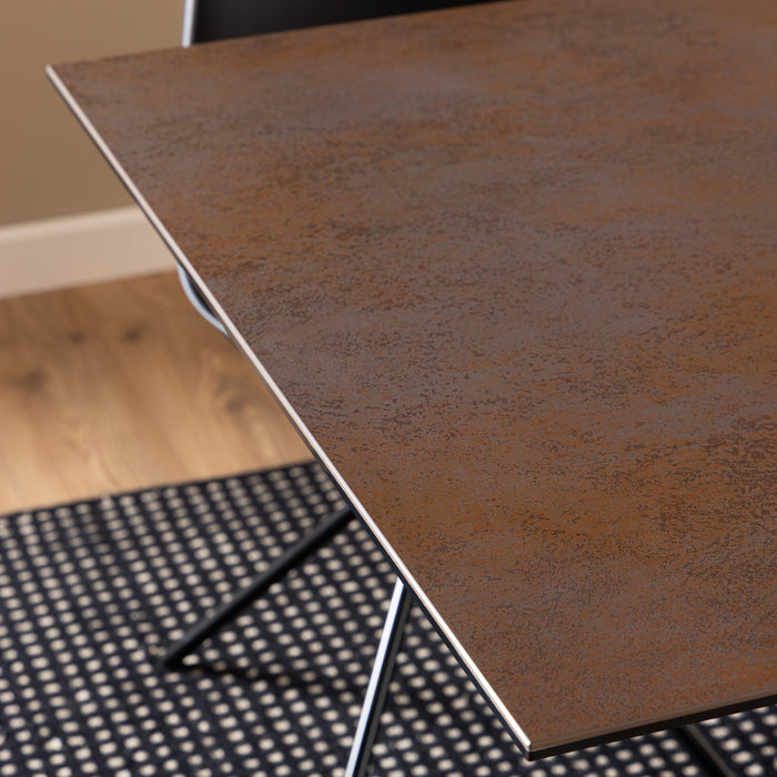 Heaven Dining Table with Ceramic Rusty Brown Top 200cm
