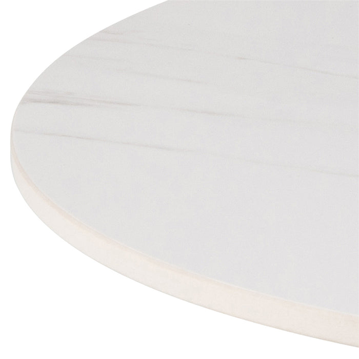 Malta Ceramic Round Coffee Table in White 60x45cm