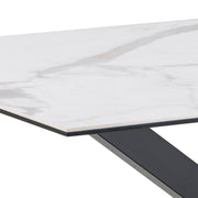 Heaven Dining Table with Ceramic White Top 135cm